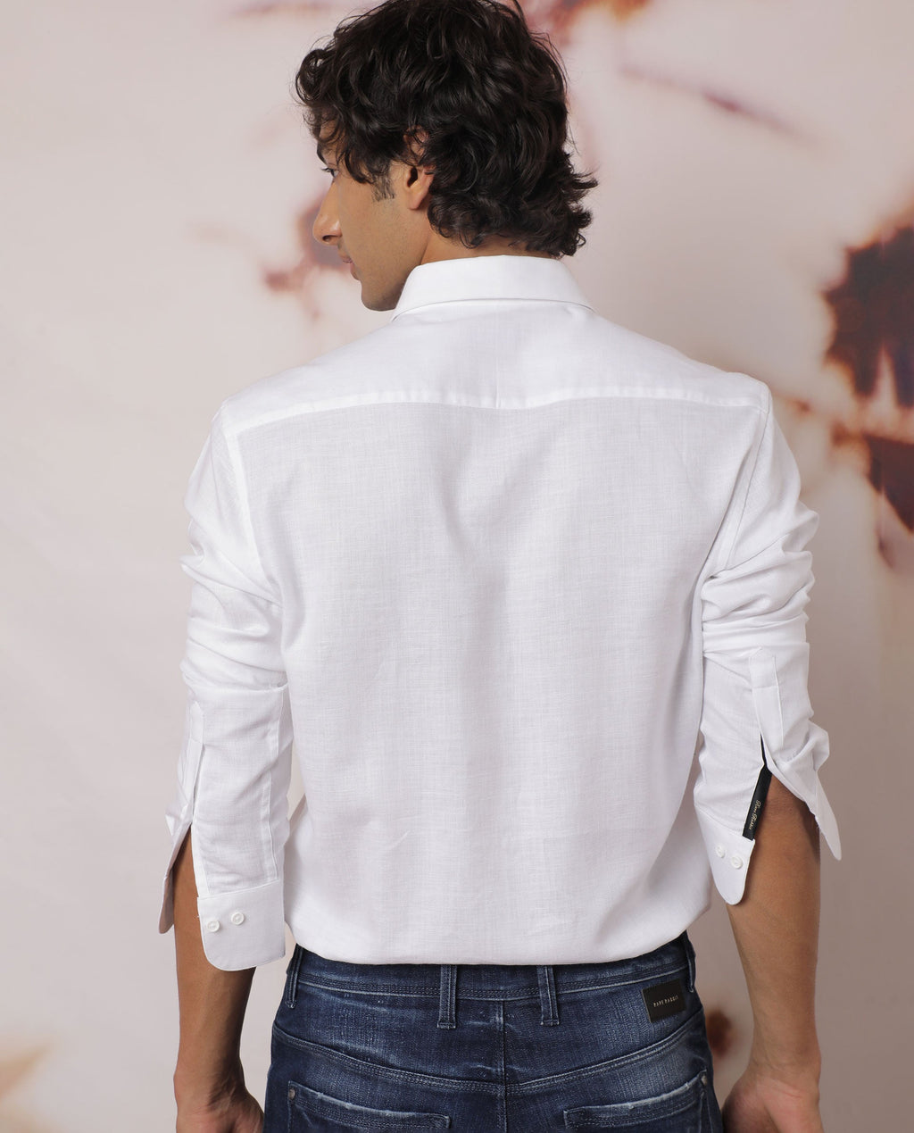 Rare Rabbit Men's Safa Ls White Cotton Plain Regular Fit Full Sleeve Collared Shirt