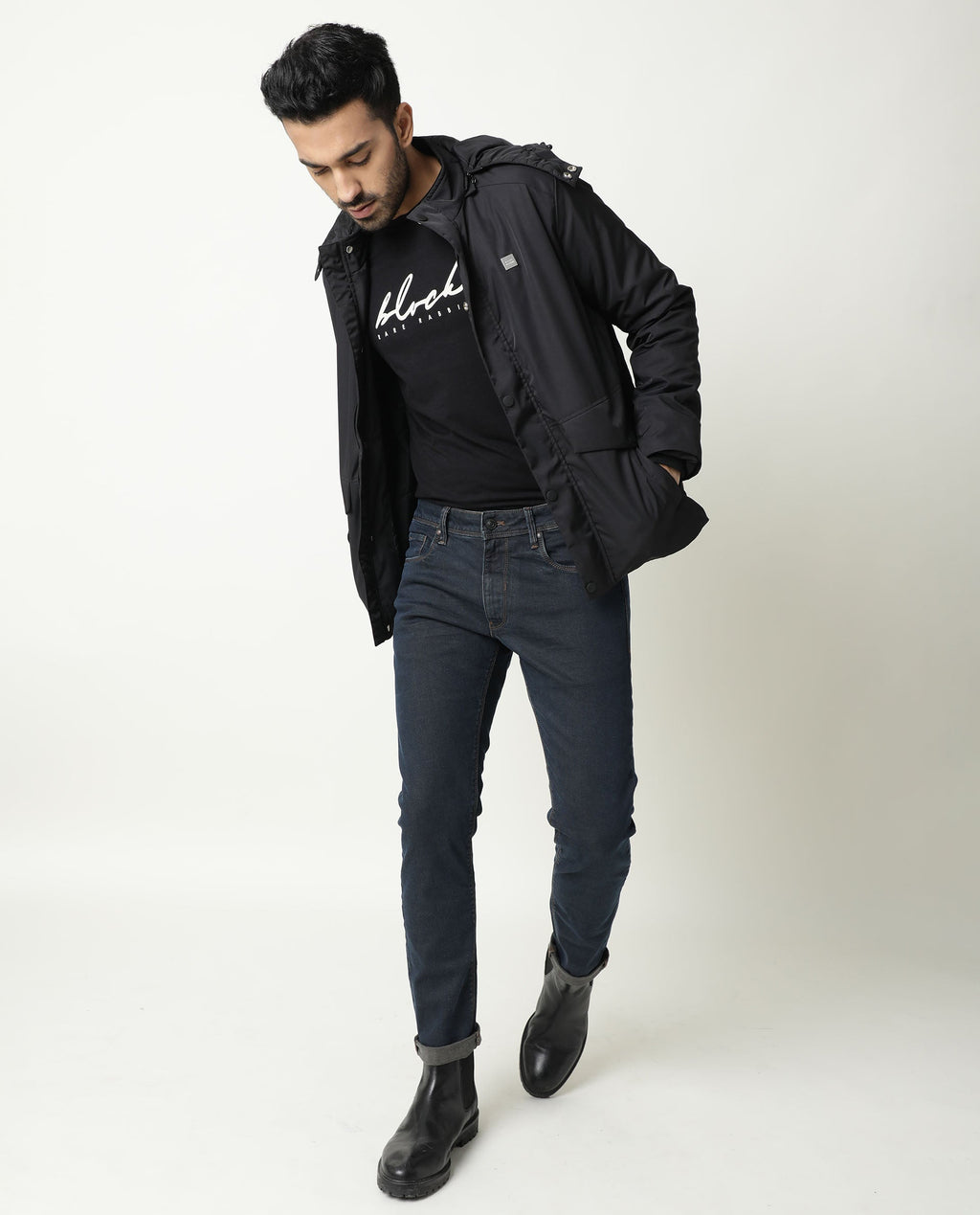 Rare Rabbit Men's Twix Brown Cotton Plain Hawk Slim Fit Jeans