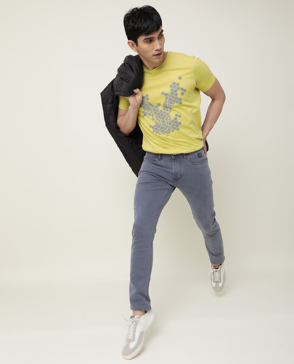 Rare Rabbit Men's Luna Lilac Cotton Plain Hawk Slim Fit Jeans