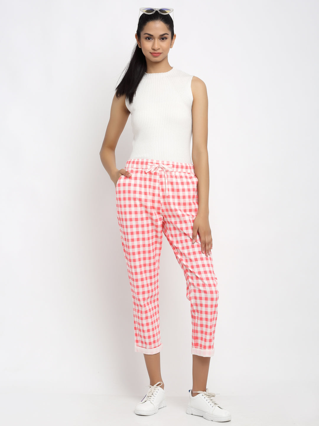 Beige Checkered Lower