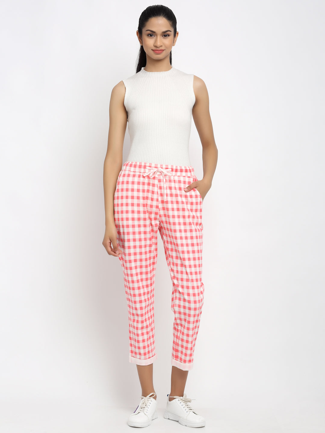 Beige Checkered Lower