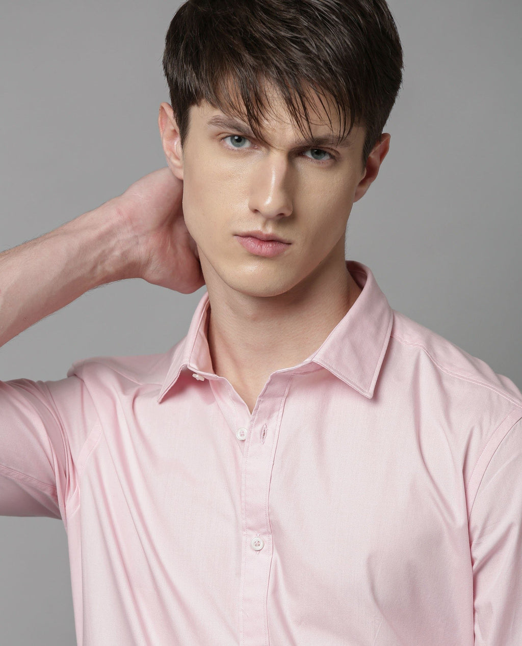 Rare Rabbit Men's Corp-Zander Pink Cotton Regular Fit Full Sleeve Spread Collar Shirt
