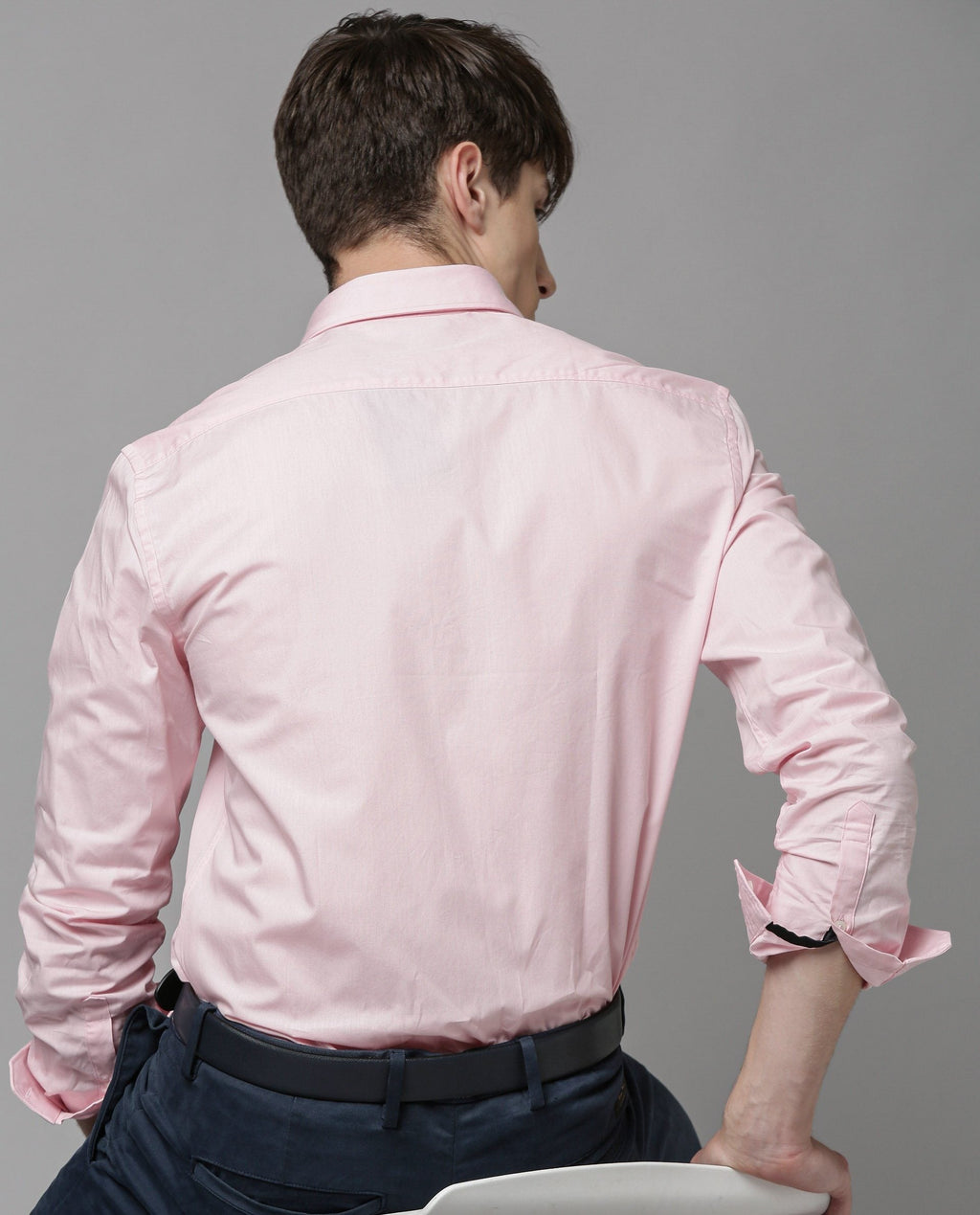 Rare Rabbit Men's Corp-Zander Pink Cotton Regular Fit Full Sleeve Spread Collar Shirt