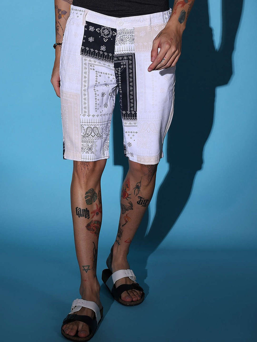 Men's Off-White Printed Shorts