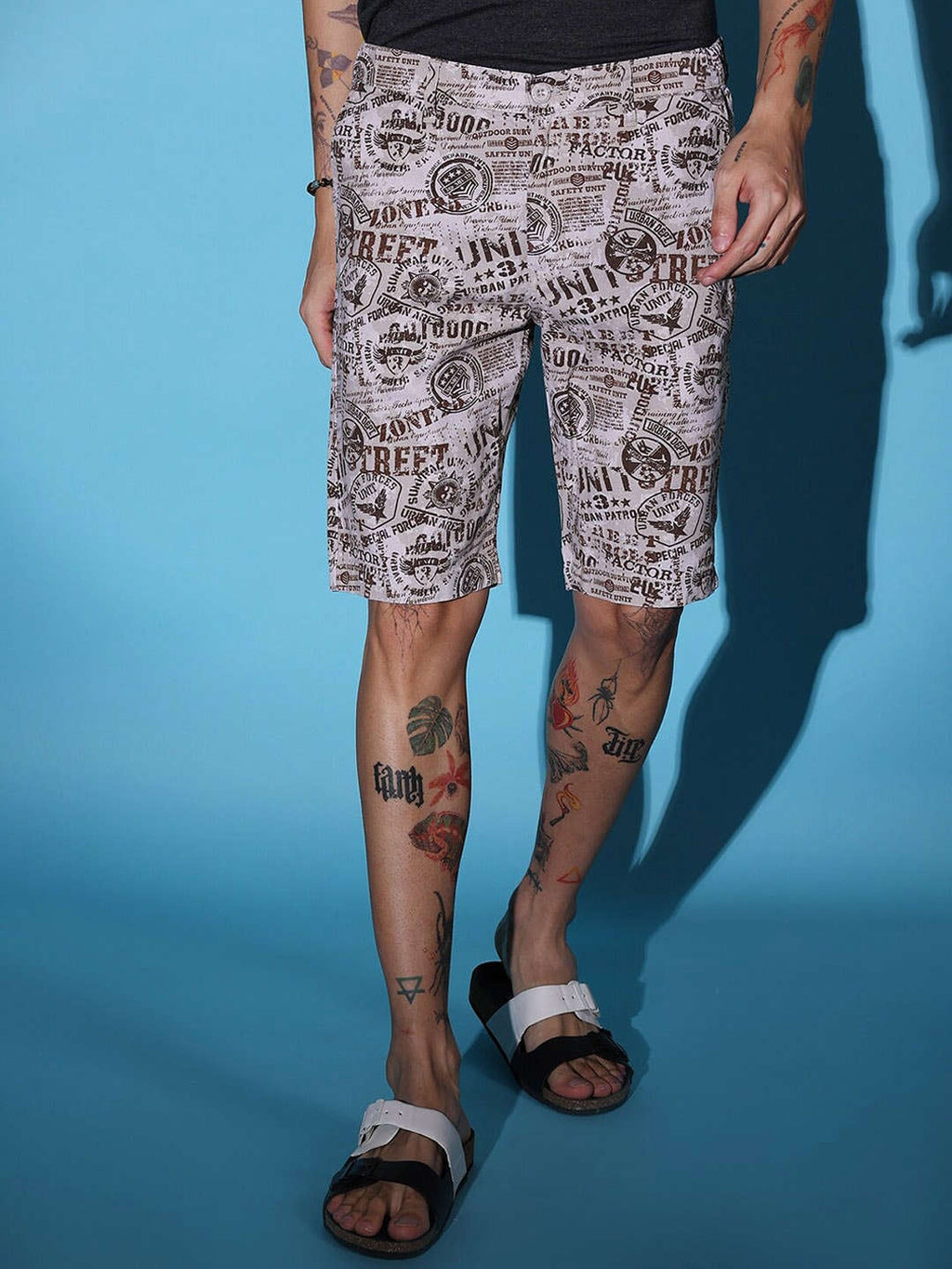 Men's Grey Printed Shorts