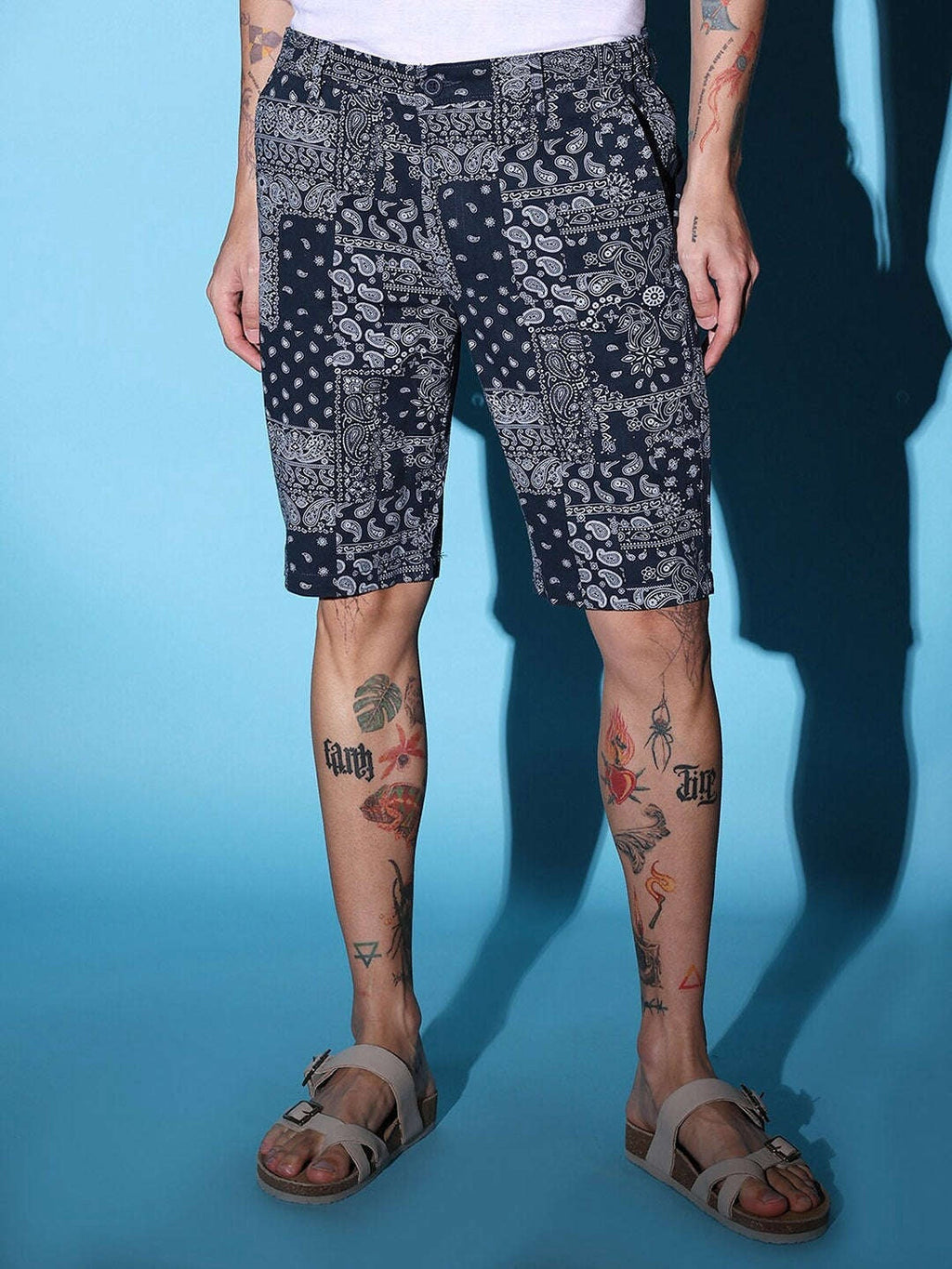 Men's Navy Printed Shorts