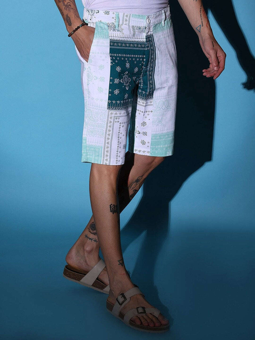 Men's Blue Printed Shorts