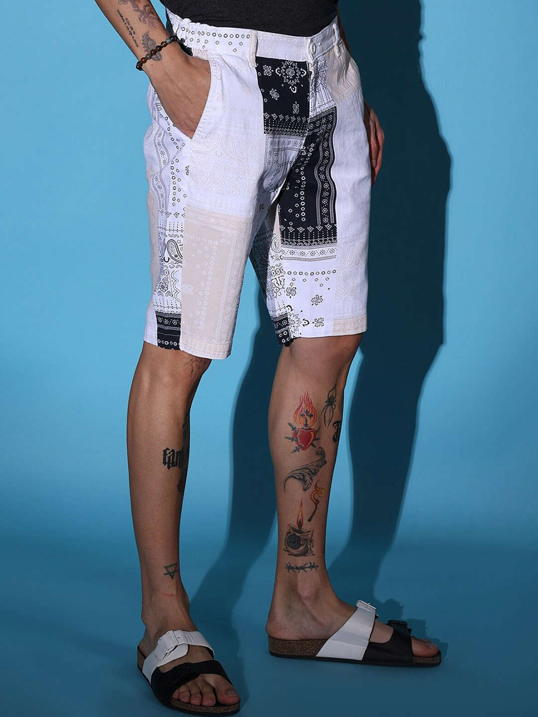 Men's Off-White Printed Shorts