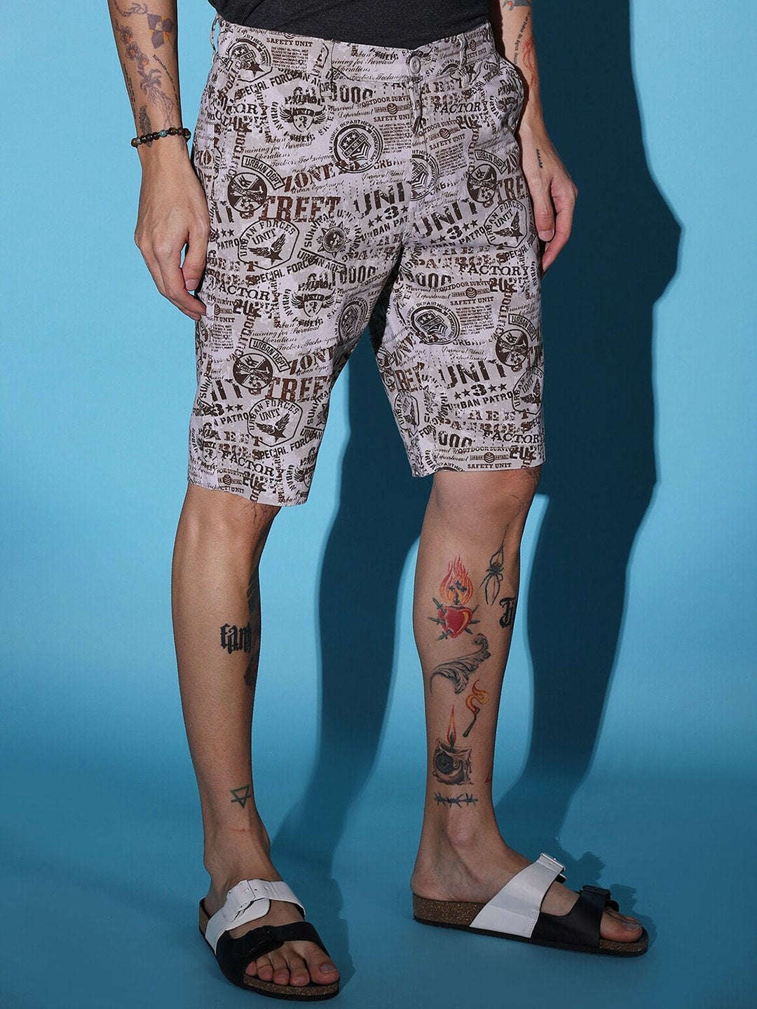 Men's Grey Printed Shorts