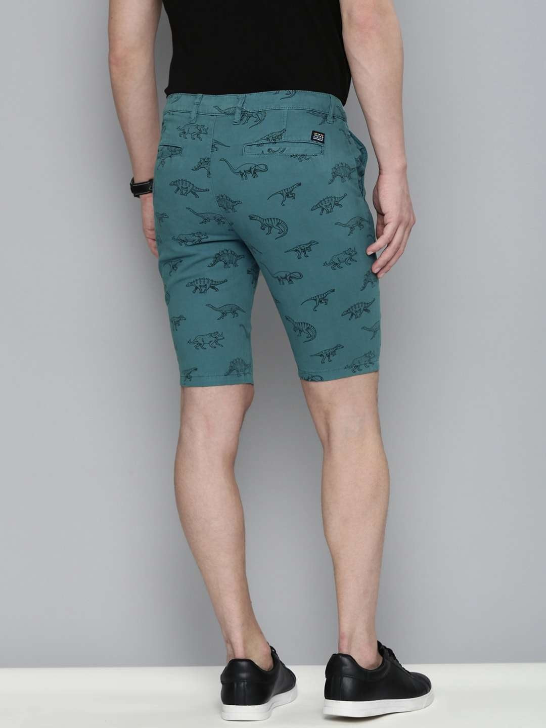 Men's Teal Slim Fit Solid Casual Shorts