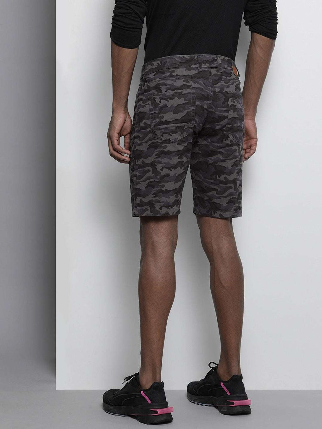 Men's Grey Slim Fit Solid Casual Shorts