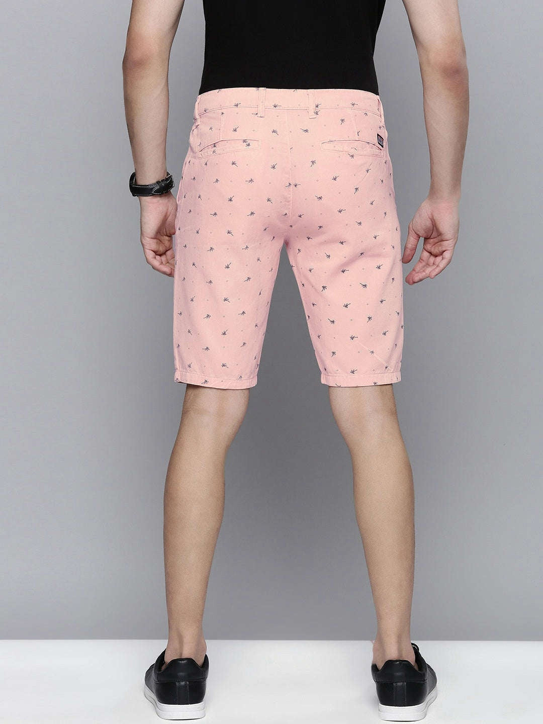 Men's Silver Slim Fit Solid Casual Shorts