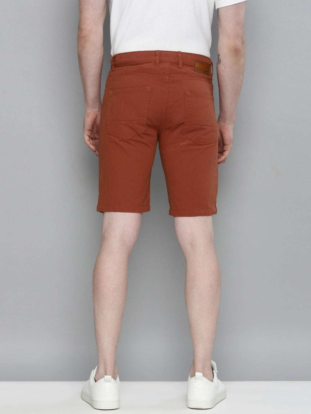 Men's Rust Slim Fit Solid Casual Shorts