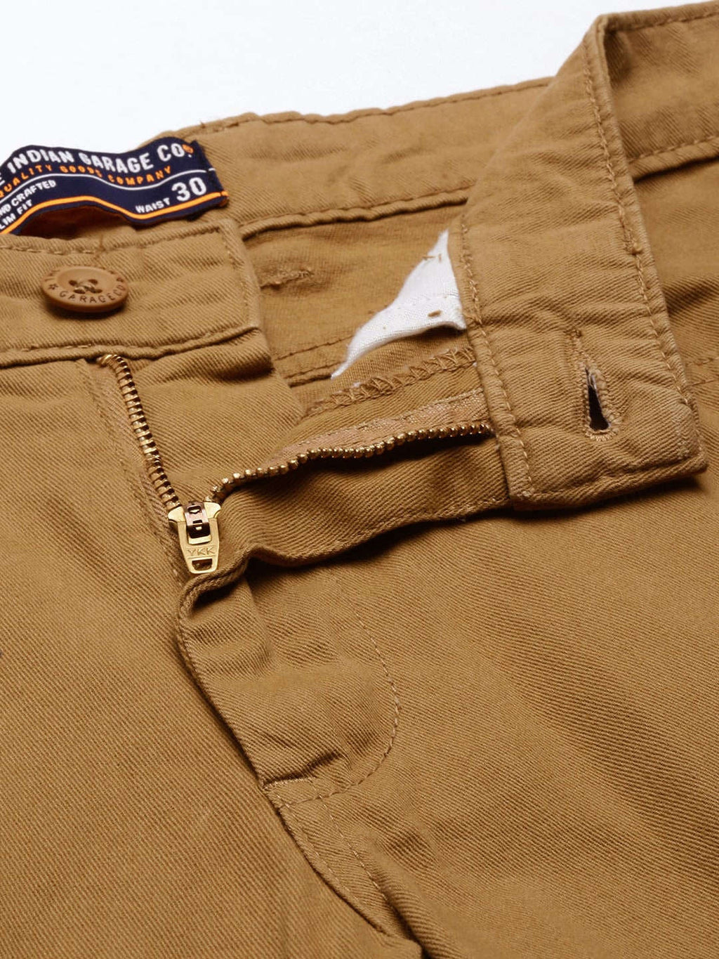 Men's Khaki Slim Fit Solid Casual Shorts