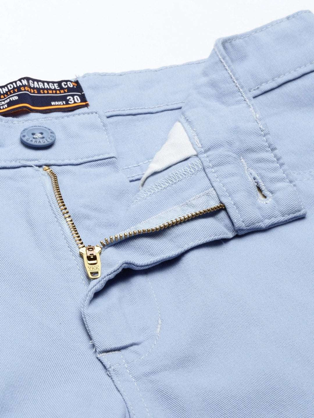 Men's Blue Slim Fit Solid Casual Shorts
