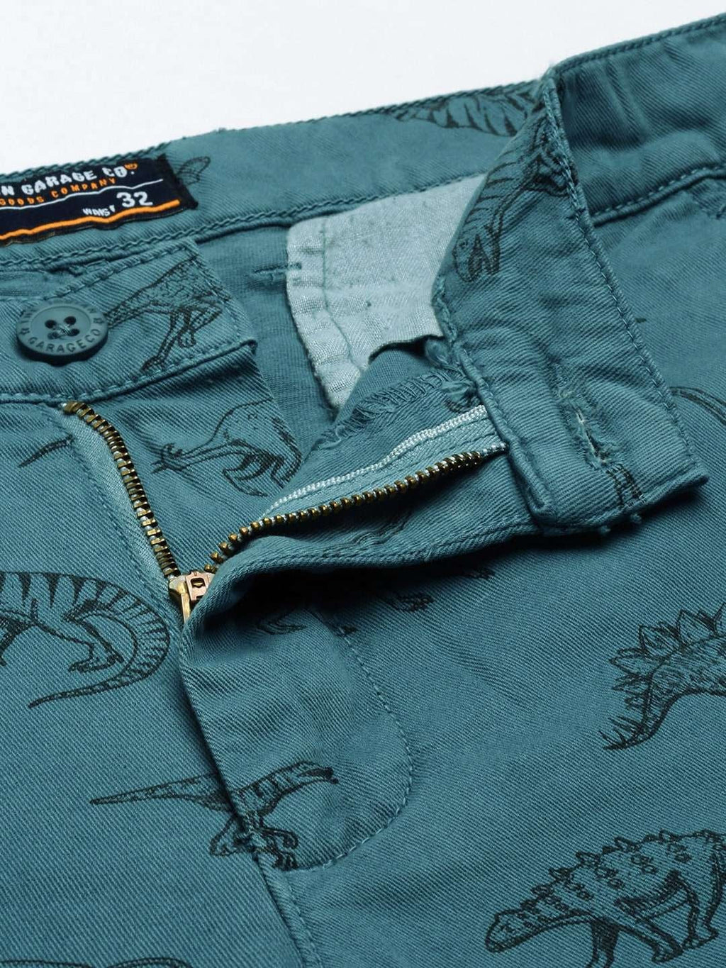 Men's Teal Slim Fit Solid Casual Shorts