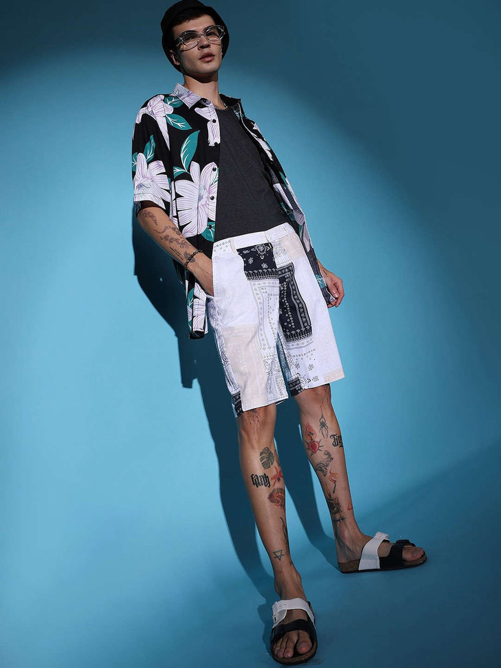 Men's Off-White Printed Shorts