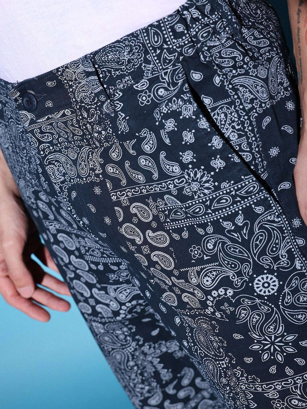 Men's Navy Printed Shorts