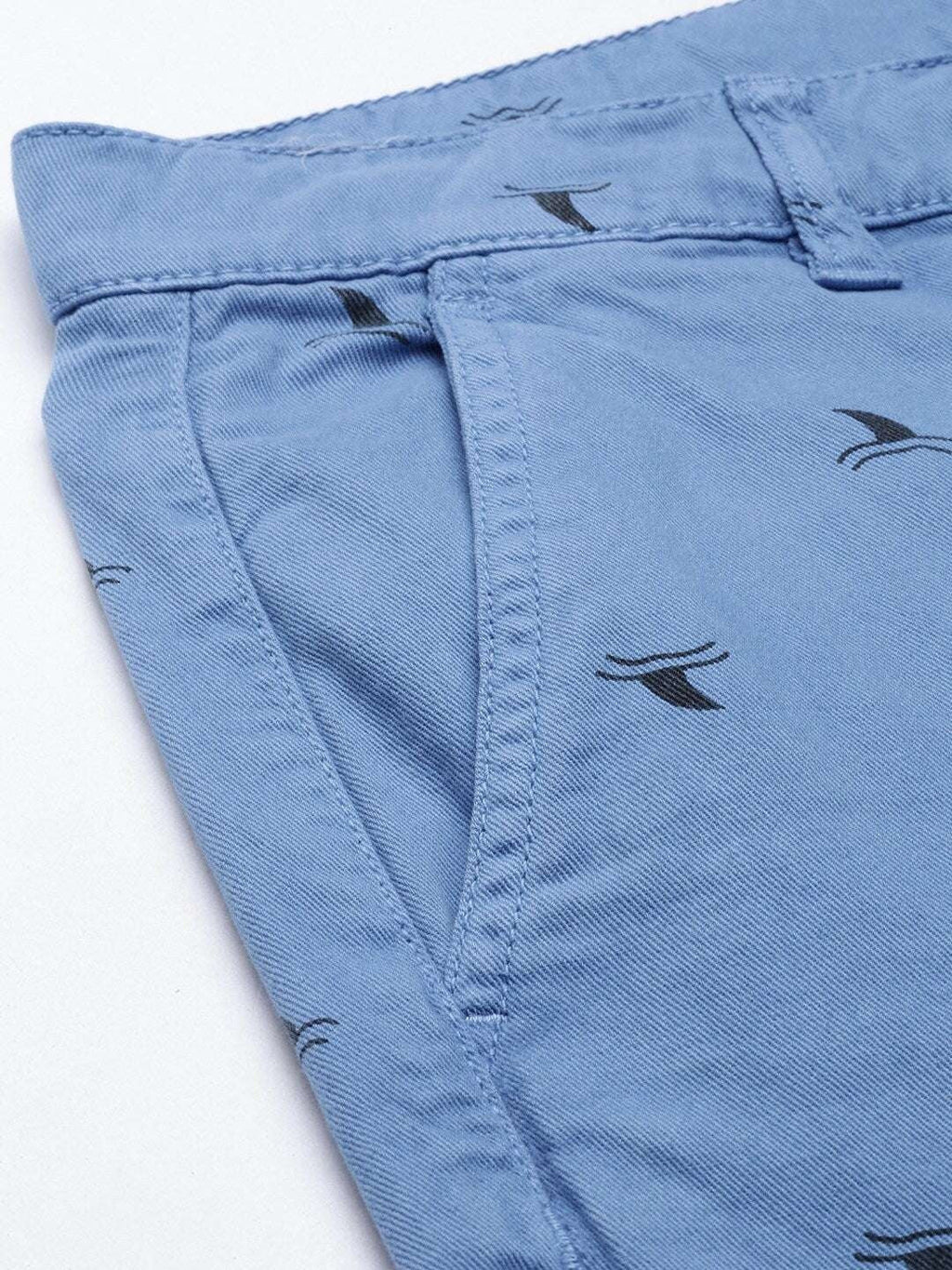 Men's Blue Slim Fit Solid Casual Shorts