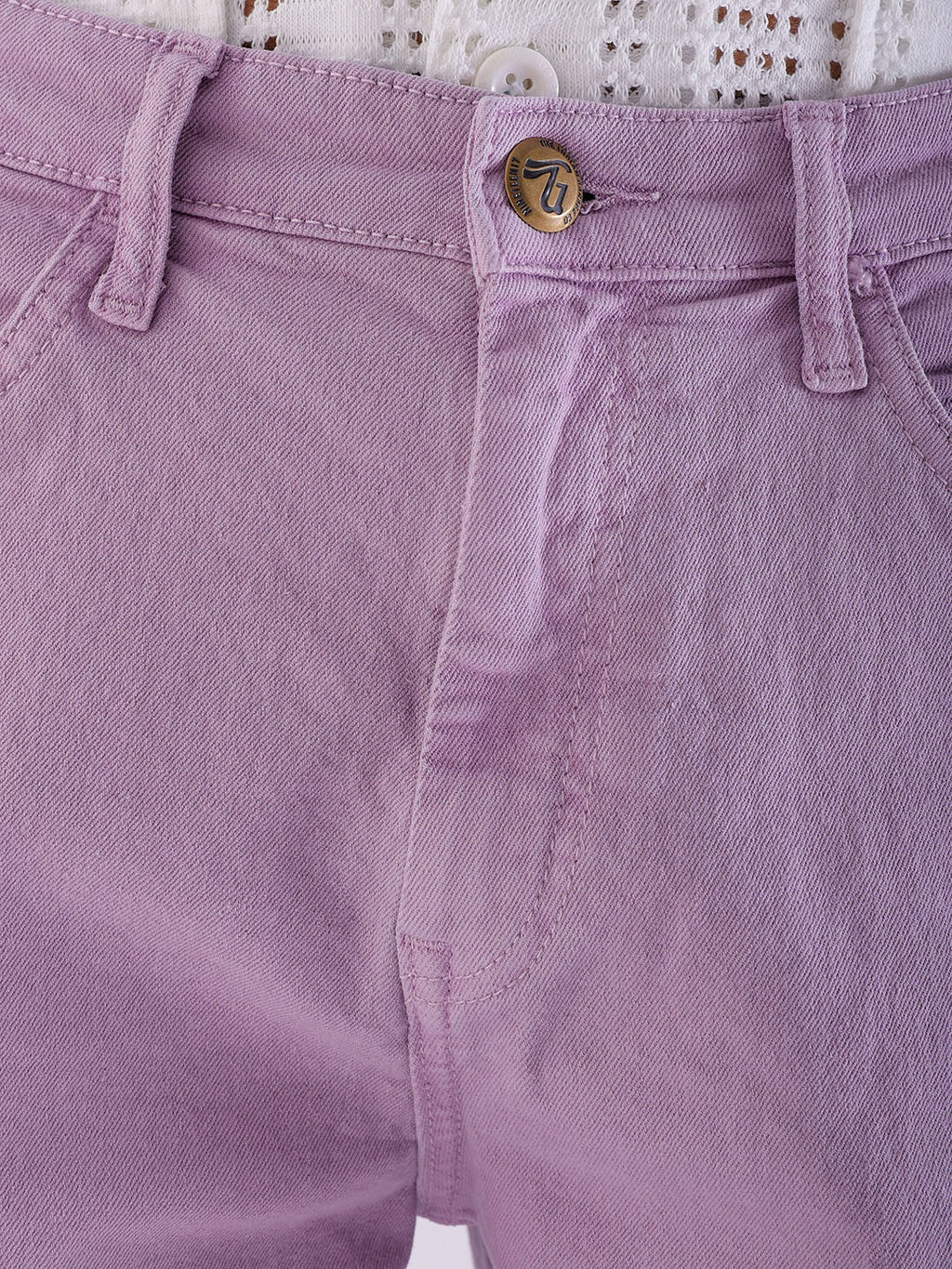 Men's Sea Fog Relaxed Fit Solid Utility Denim Shorts