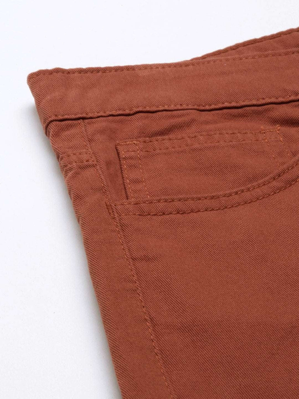 Men's Rust Slim Fit Solid Casual Shorts