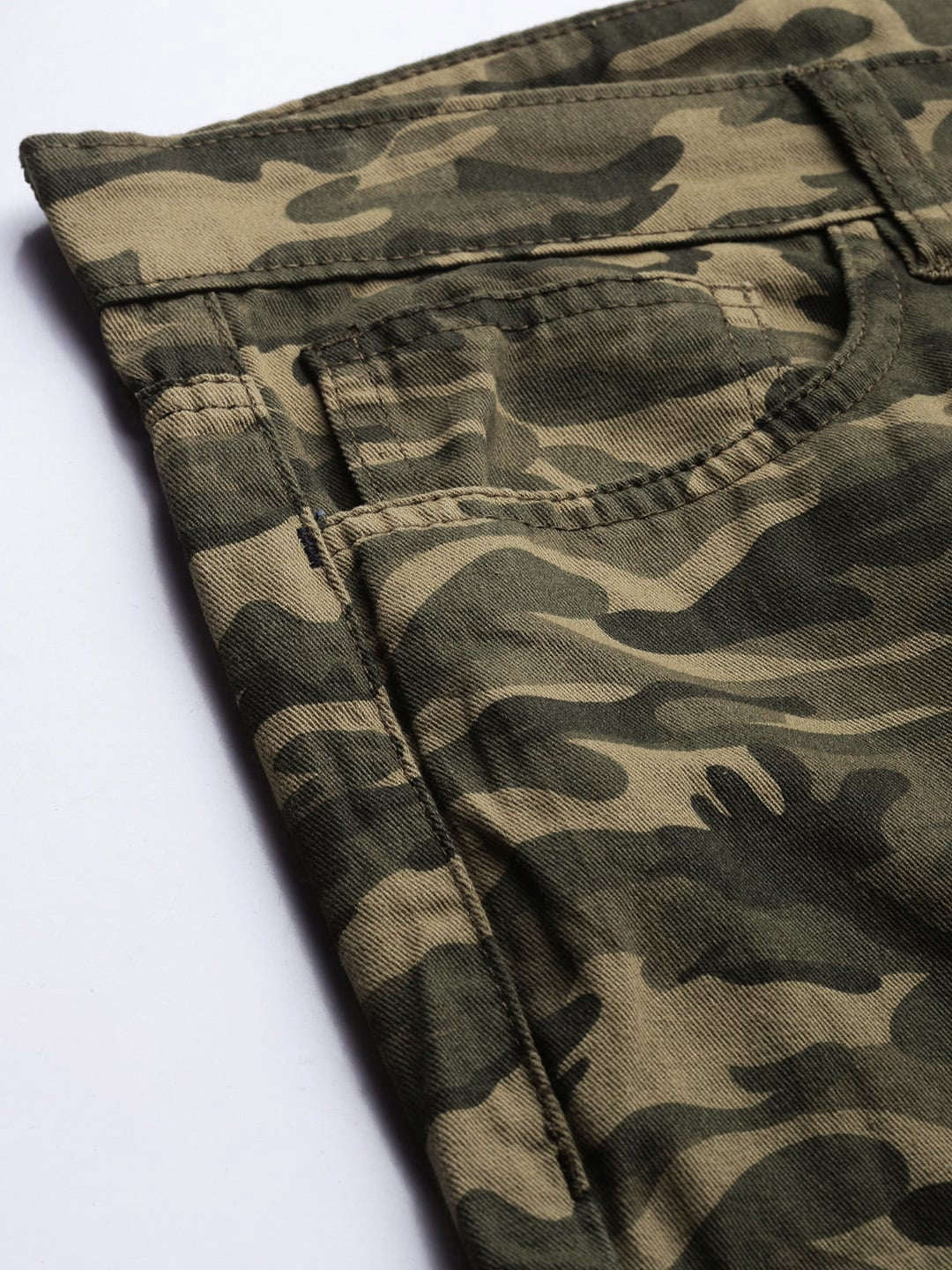 Men's Olive Slim Fit Solid Casual Shorts