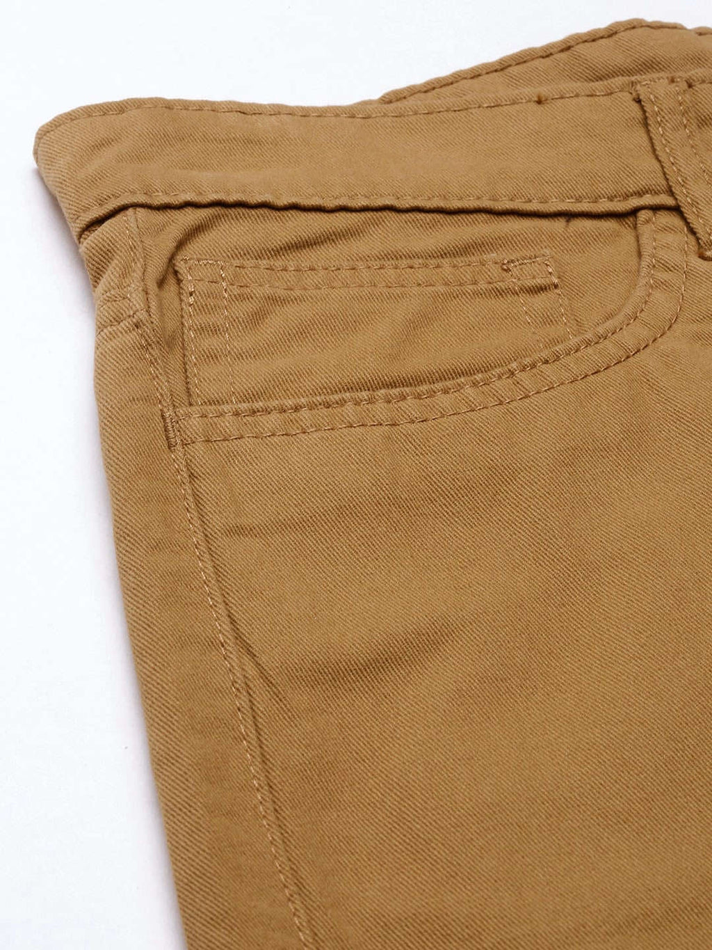 Men's Khaki Slim Fit Solid Casual Shorts