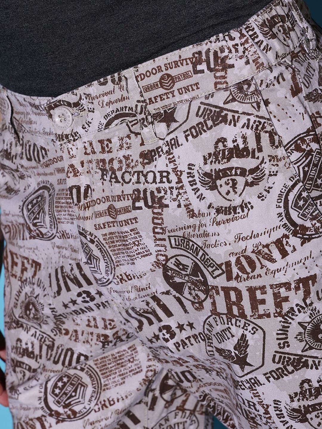Men's Grey Printed Shorts