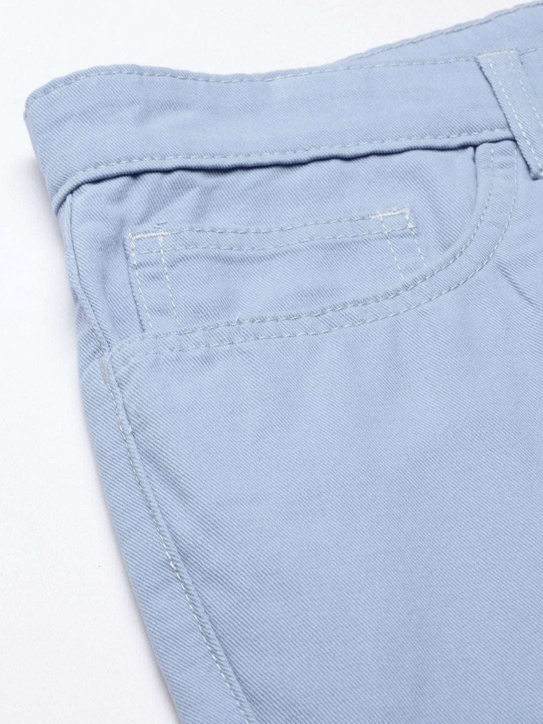 Men's Blue Slim Fit Solid Casual Shorts