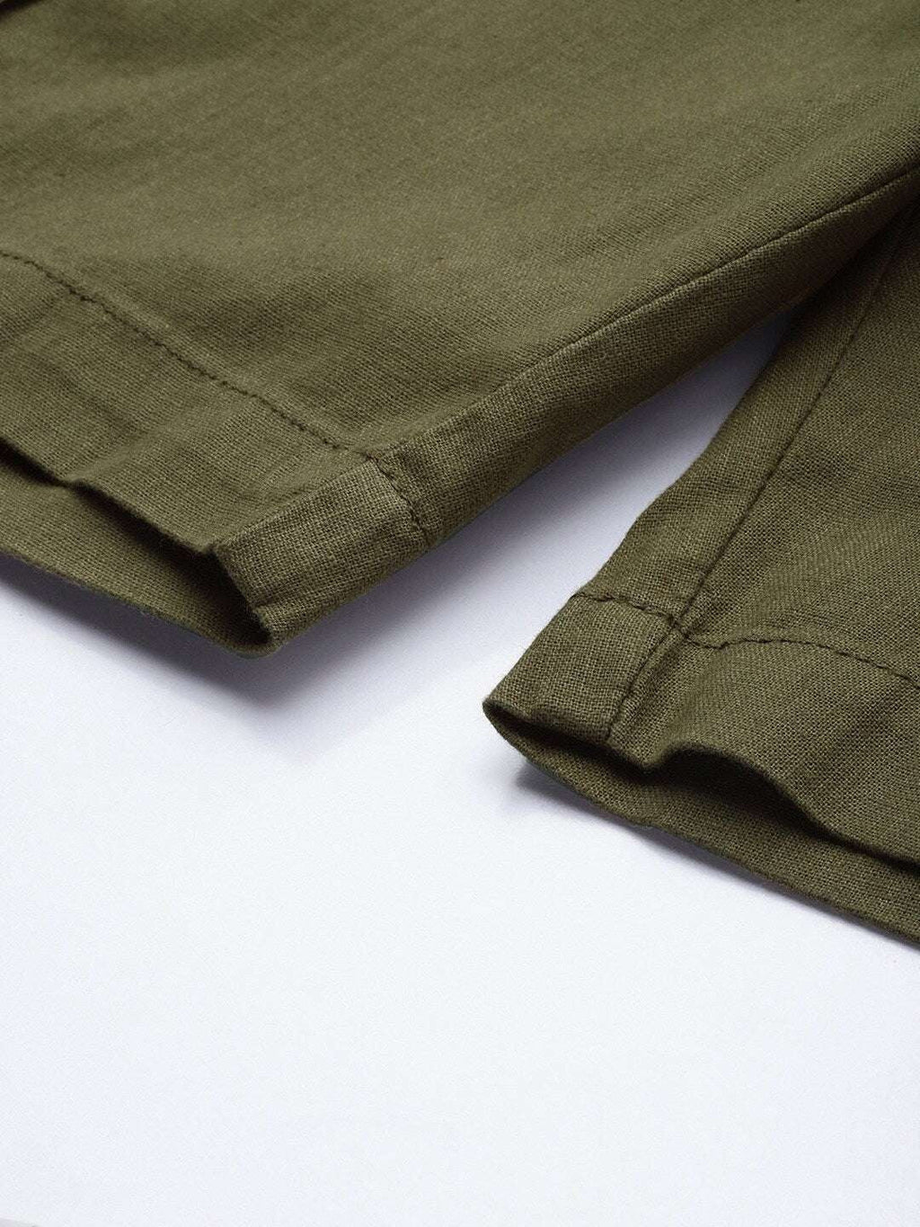 Men's Green Slim Fit Solid Casual Shorts
