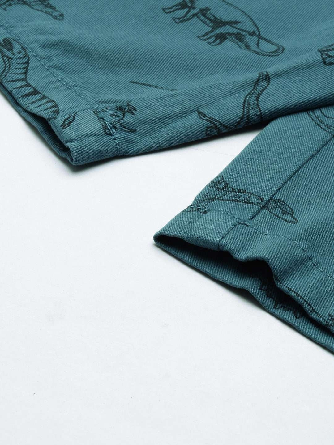 Men's Teal Slim Fit Solid Casual Shorts
