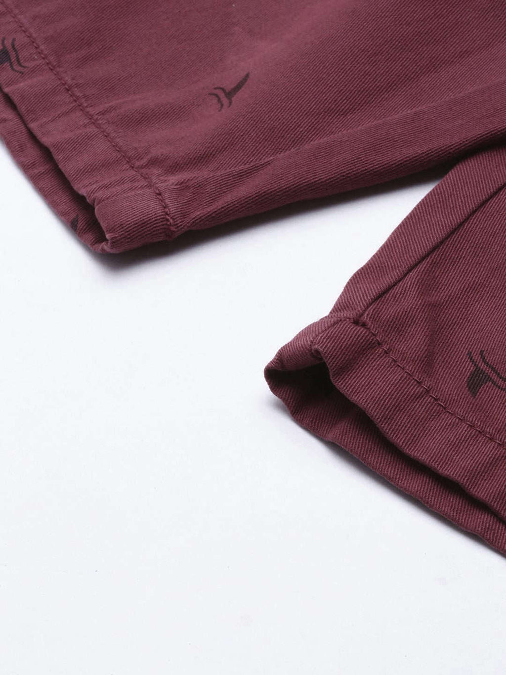 Men's Maroon Slim Fit Solid Casual Shorts