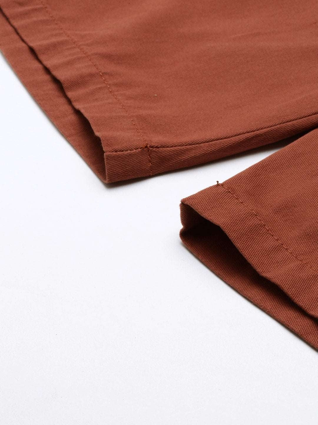 Men's Rust Slim Fit Solid Casual Shorts