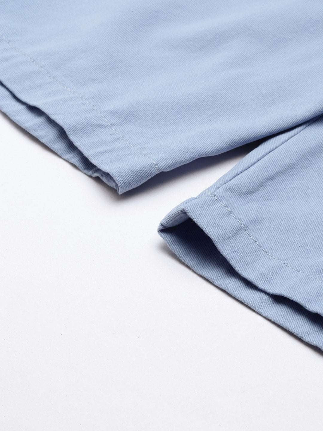 Men's Blue Slim Fit Solid Casual Shorts