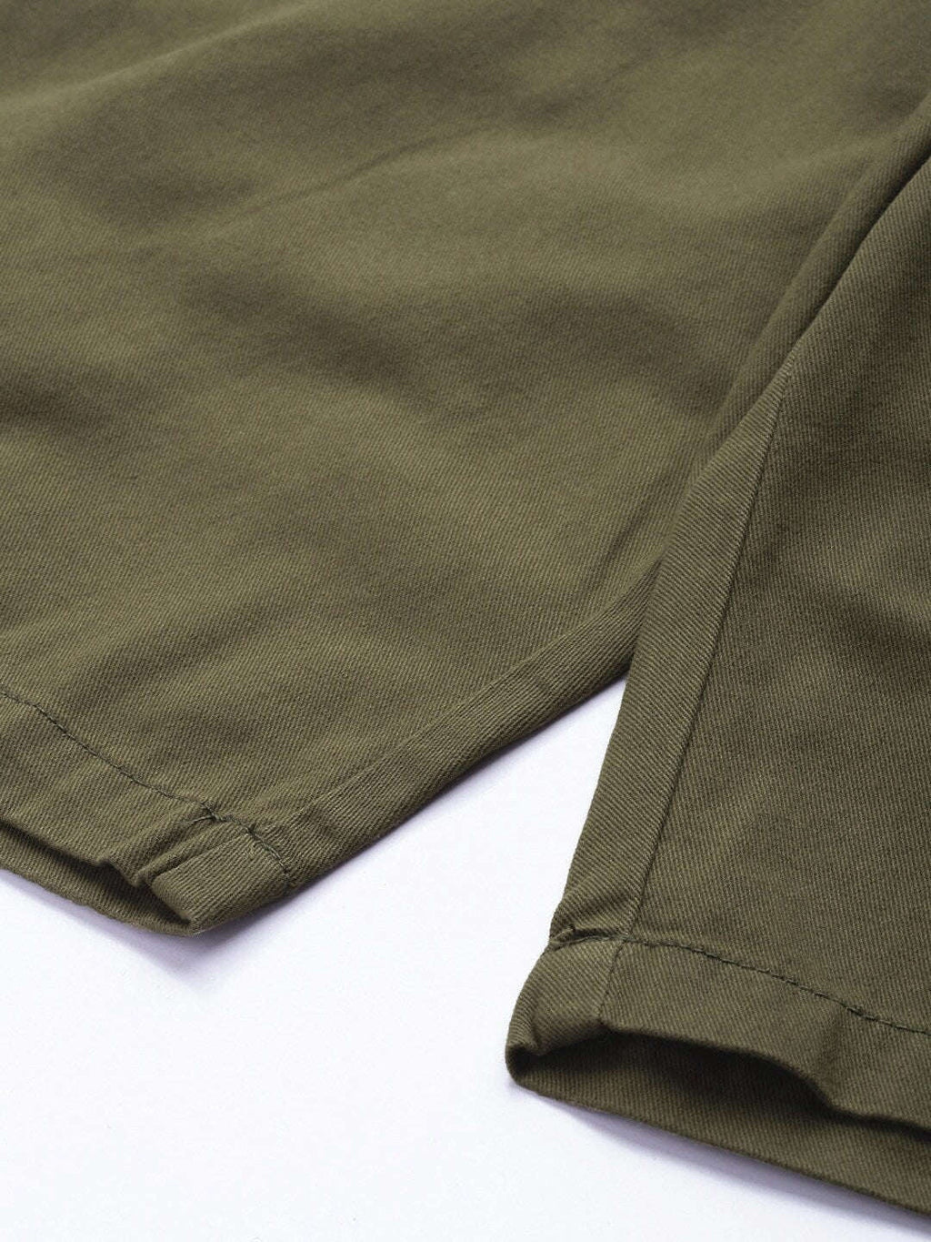 Men's Olive Slim Fit Solid Casual Shorts