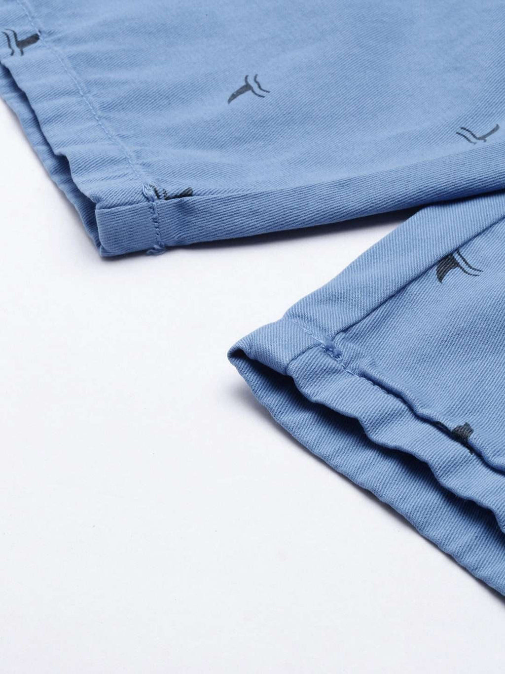 Men's Blue Slim Fit Solid Casual Shorts