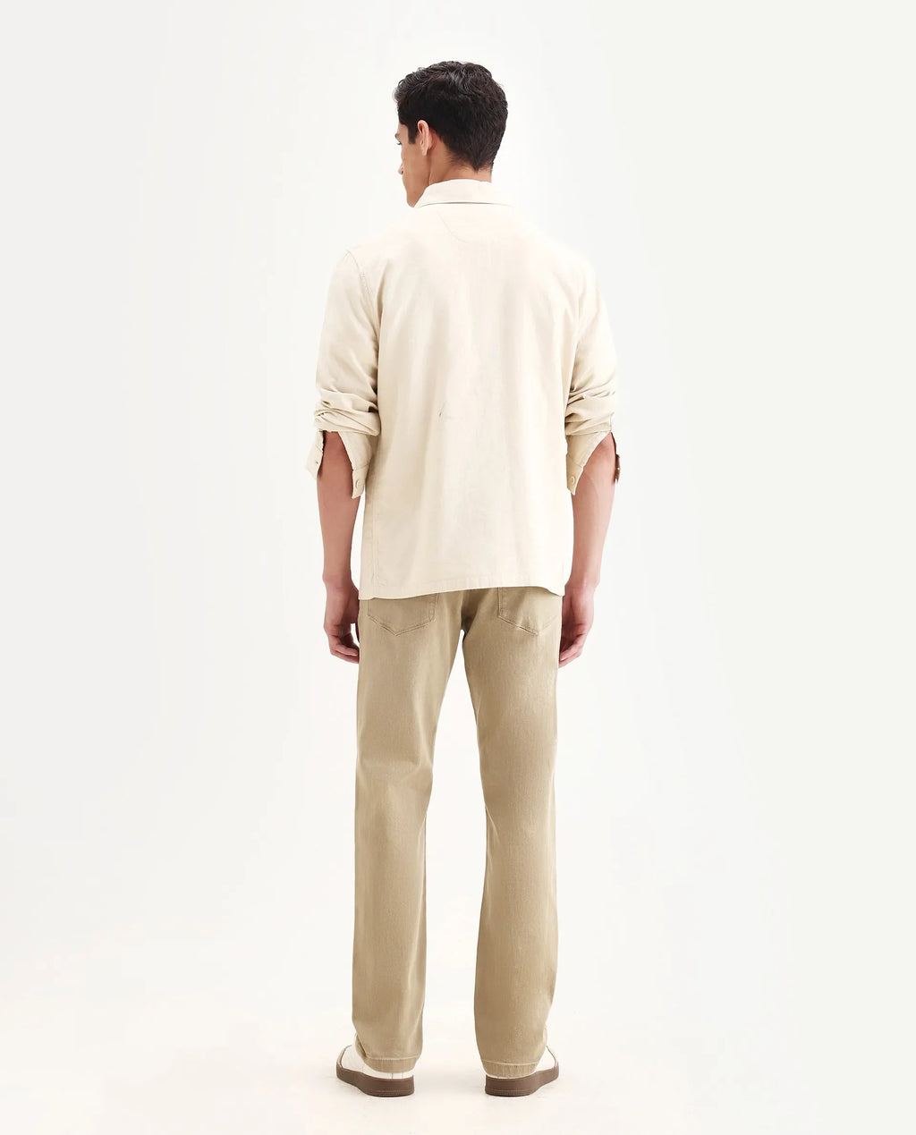 Rare Rabbit Men's Joel-G2 Khaki Cotton Blend Fabric Morris Regular Plain Jeans