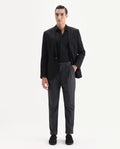 Rare Rabbit Men's Jorin Dark Grey Cotton Plain Relaxed Fit Trouser