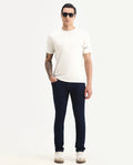 Rare Rabbit Men's Jules Blue Cotton Blend Plain Hawk Slim Fit Jeans