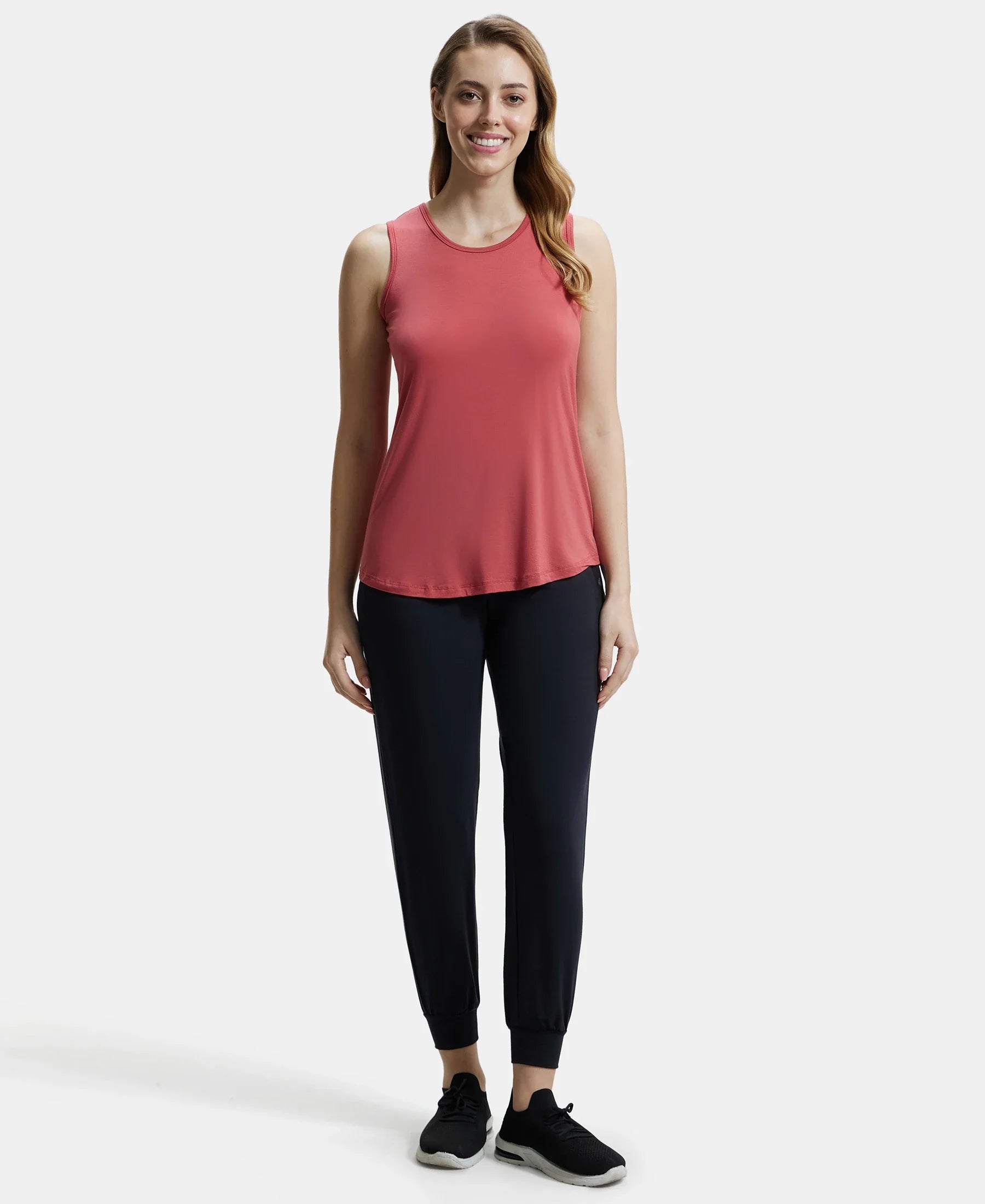 Tencel Lyocell Elastane Stretch Relaxed Fit Yoga Pants - Black