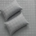 300 TC Super Soft King Bedsheet, Self Woven Checks Design - Grey Checks