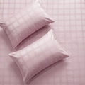 300 TC Super Soft King Bedsheet, Self Woven Checks Design - Pink Checks