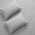 300 TC Super Soft King Bedsheet, Self Woven Checks Design - Silver Grey Checks