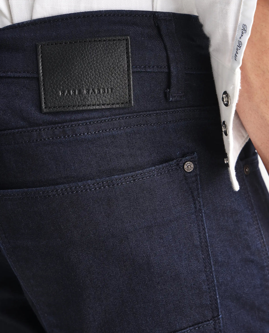 Rare Rabbit Men's Kiel Navy Cotton Plain Morris Regular Fit Jeans