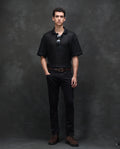 Rare Rabbit Men's Guild Casual Kleber Black Cotton Blend Plain Hawk Slim Fit Jeans