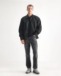 Rare Rabbit Men's Klune Black Cotton Plain Morris Regular Fit Jeans