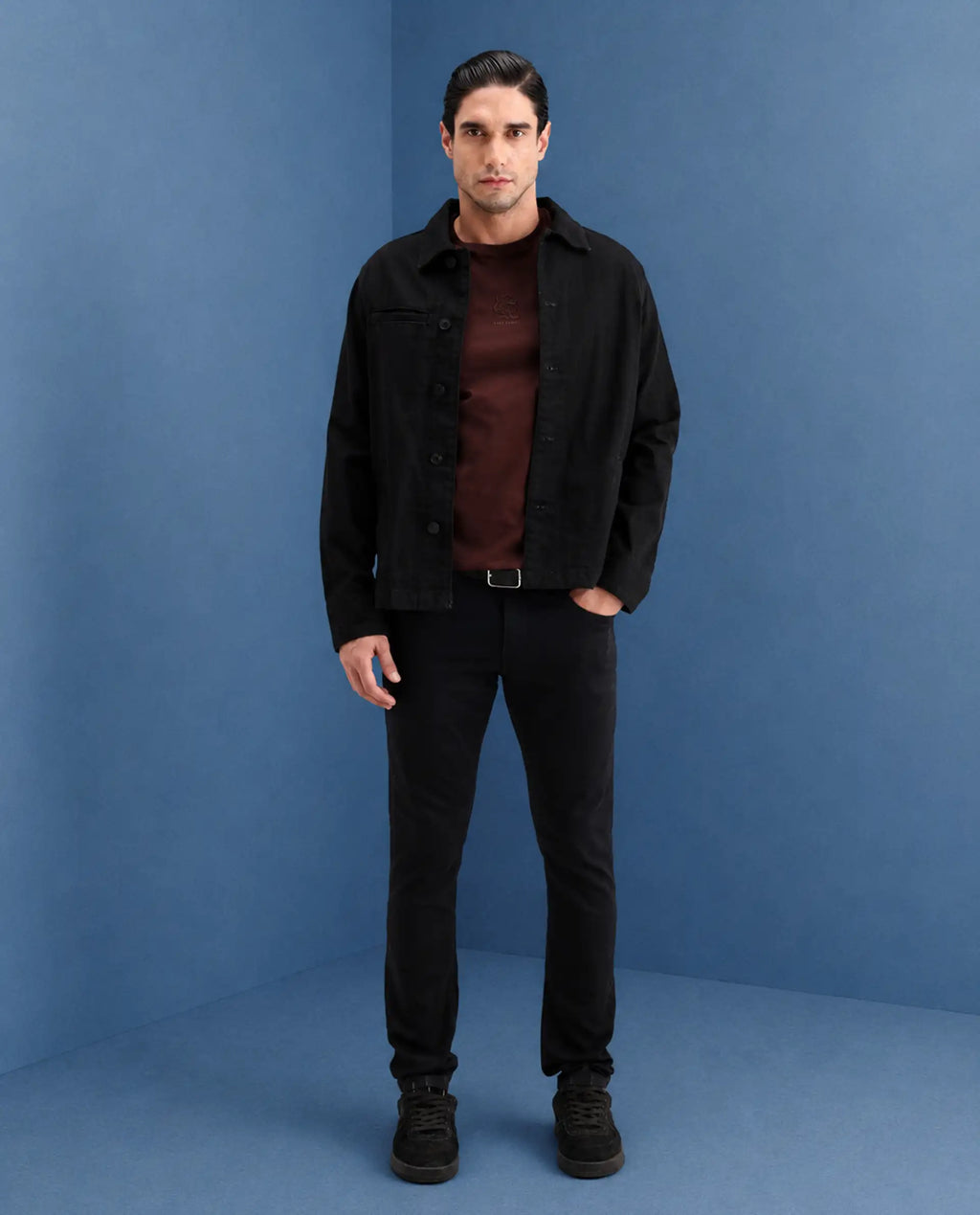 Rare Rabbit Men's Korv 26 Black Cotton Blend Fabric Hawk Slim Fit Plain Jeans