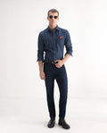 Rare Rabbit Men's Ledo Dark Navy Cotton Blend Plain Hawk Slim Fit Jeans
