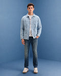 Rare Rabbit Men's Lenz S Blue Cotton Blend Fabric Shank And Zipper Hawk Slim Plain Jeans