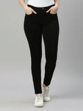 Black Cotton Polyester Super Stretch Jeggings